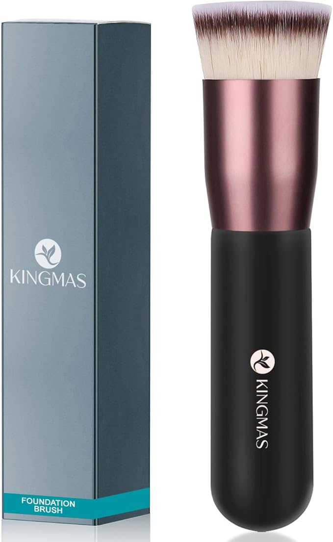 KINGMAS Angled Top Foundation Brush Premium Kabuki Makeup Brush for Liquid Blending Cream PowderBlush Buffing Stippling Face Makeup Tools - Image 1