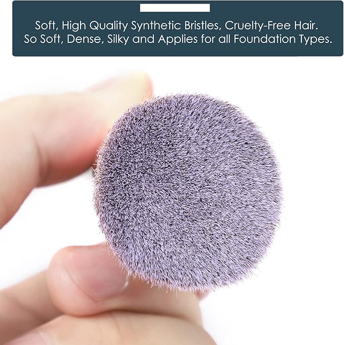 KINGMAS Angled Top Foundation Brush Premium Kabuki Makeup Brush for Liquid Blending Cream PowderBlush Buffing Stippling Face Makeup Tools - Image 4