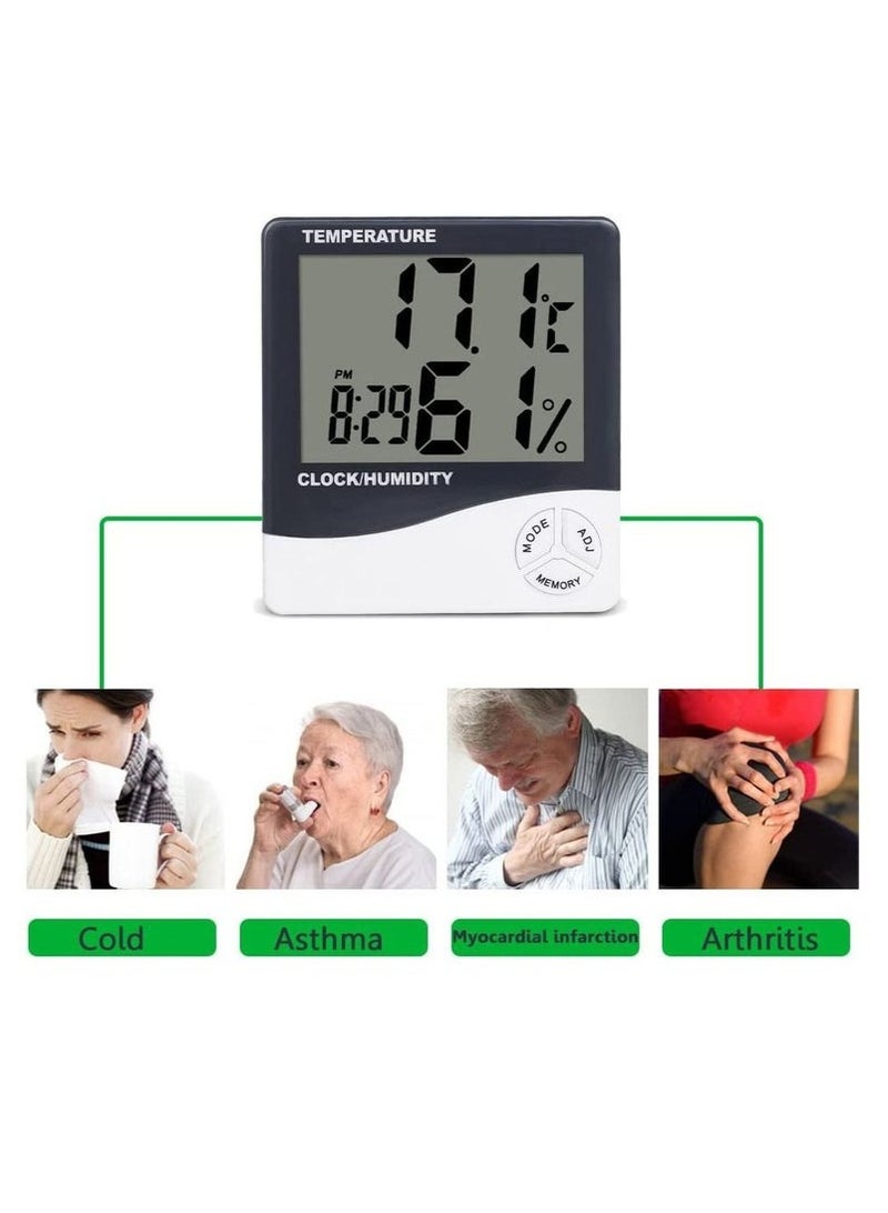 مقياس درجة الحرارة الرقمي مناسب لمقياس درجة الحرارة في الغرفة ، ومعايرة دقة مقياس درجة الحرارة الداخلي ، ومستشعر درجة الحرارة LCD أقصى وأدنى تسجيل - Image 5