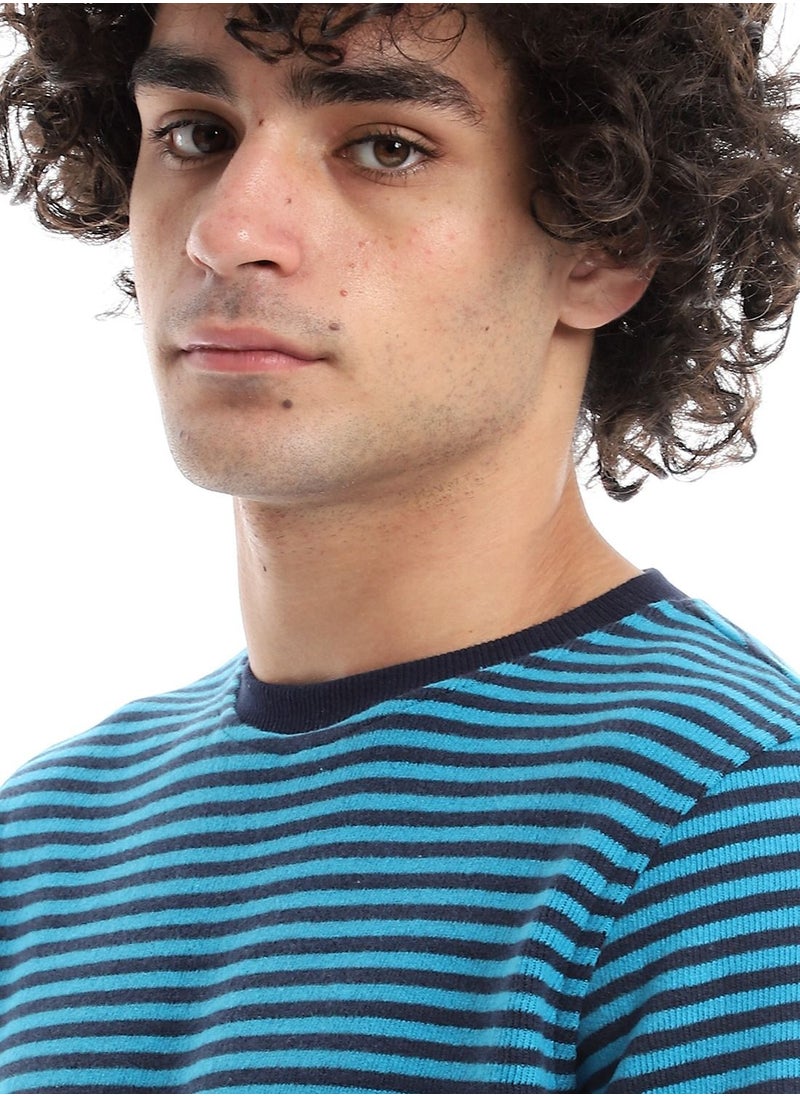 Caesar - Mens Round Neck Stripped Sweatshirt - Image 1
