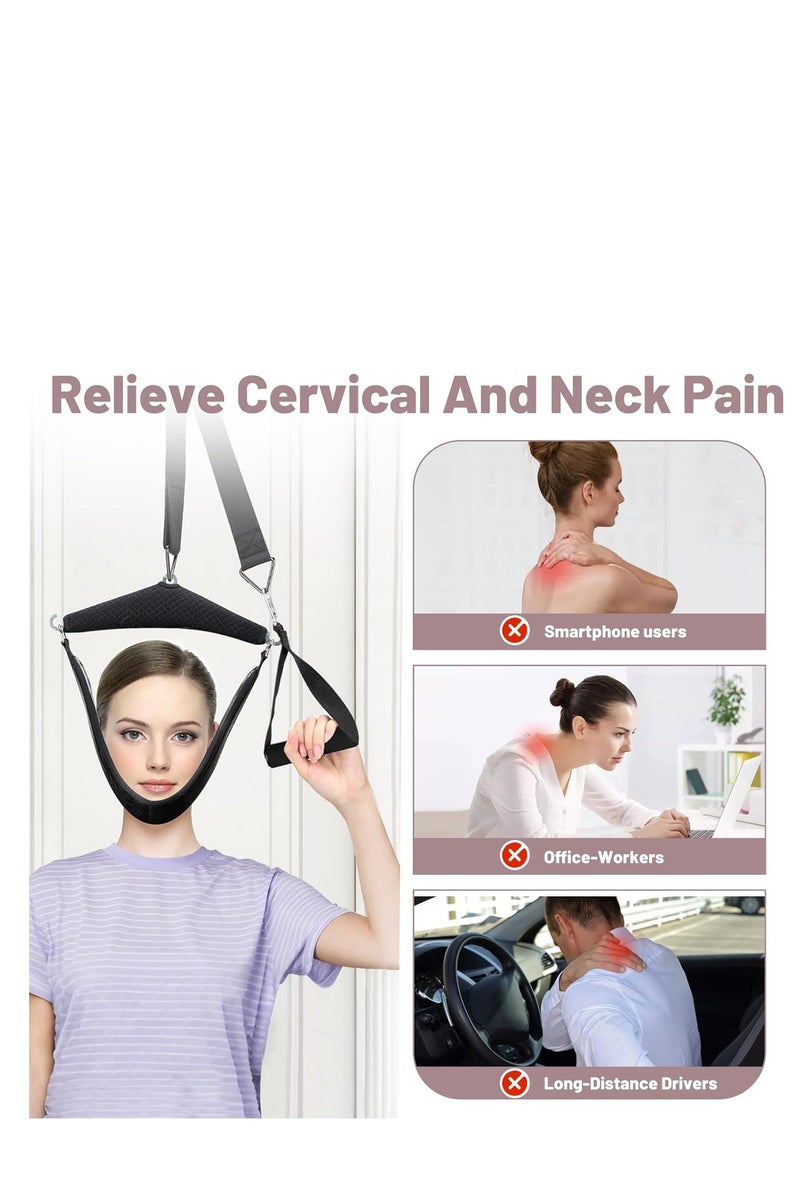 Arabest Neck Stretcher Cervical Traction Device for Neck Pain Relief Portable Cervical Traction Over Door for Neck Decompression Neck Hammock for Home - Image 5