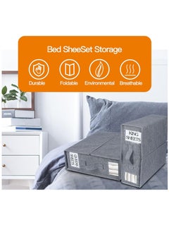 XiuWoo 2 Pack Large Capacity Bed Sheet Organizers Storage, Foldable Sheet Organizer, Linen Drawer Closet Organizer, Sheet Folder Organizer, Cloth Organizer with Reinforced Handle and Window  - Image 5