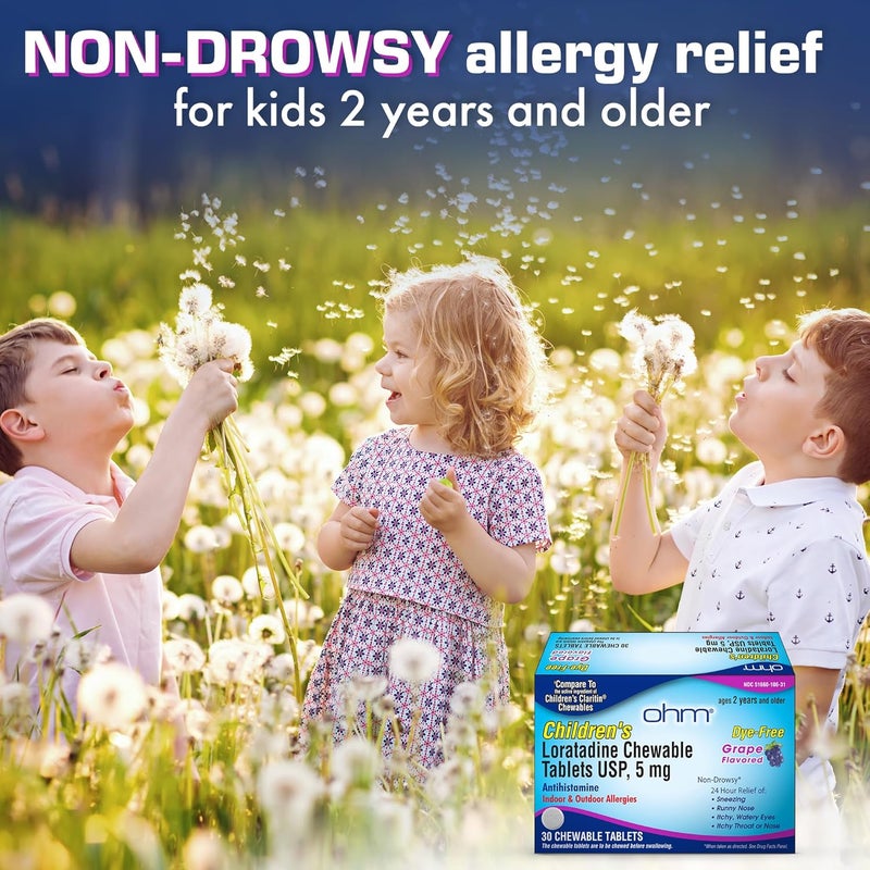 Ohm Childrens Loratadine Chewable Tablets 2 Flavors Treats Indoor  Outdoor Allergies - Image 4