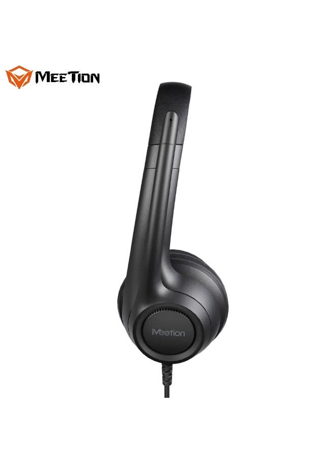 MEETION USB Wired Lightweight Telephone Headset H390U High Sensitivity Flexible Microphone Large 40mm Speaker Ultra Lightweight Ergonomic Design USB Wired Connection - Image 2