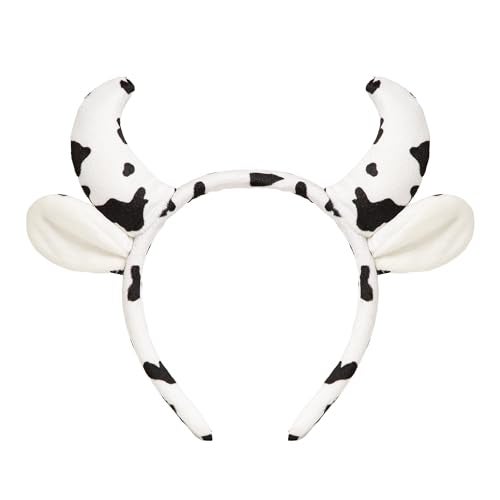 Radhu & Kabby Cow Horn Headband | Soft Plush Cow Print with Cute Ears & Horns | Fun Party, Costume & Festive Accessory for Women & Kids | Comfortable & Lightweight | Pack of 1 - Image 4