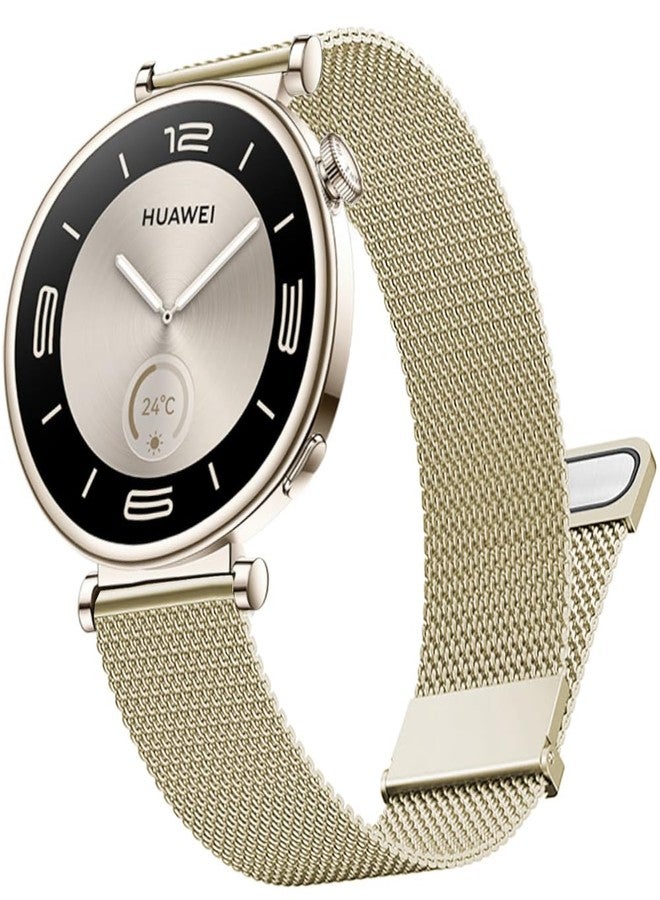 ديليل سوار DEALELE متوافق مع ساعات هواوي GT5 Pro 42 مم / GT5 41 مم / GT4 41 مم / Garmin Venu 3S / Fossil Women's Gen 6، سوار بديل من الفولاذ المقاوم للصدأ، شبكي مغناطيسي ميلانو، 18 مم. - Image 1