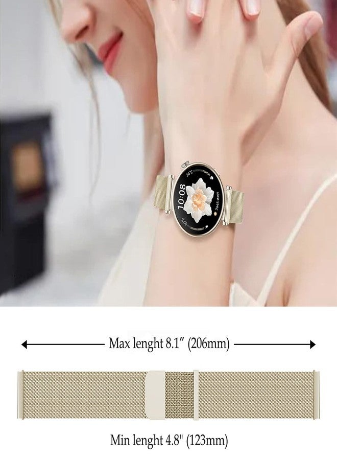 ديليل سوار DEALELE متوافق مع ساعات هواوي GT5 Pro 42 مم / GT5 41 مم / GT4 41 مم / Garmin Venu 3S / Fossil Women's Gen 6، سوار بديل من الفولاذ المقاوم للصدأ، شبكي مغناطيسي ميلانو، 18 مم. - Image 5