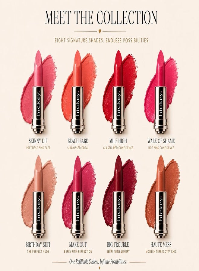 Hickey Lipstick The Vault Collection - 8 Piece Refill Set - (Mile High, Birthday Suit, Walk of Shame, Skinny Dip, Beach Babe, Big Trouble & More) - Hydrating, Long Lasting Lipstick for Women & Vegan - Image 3