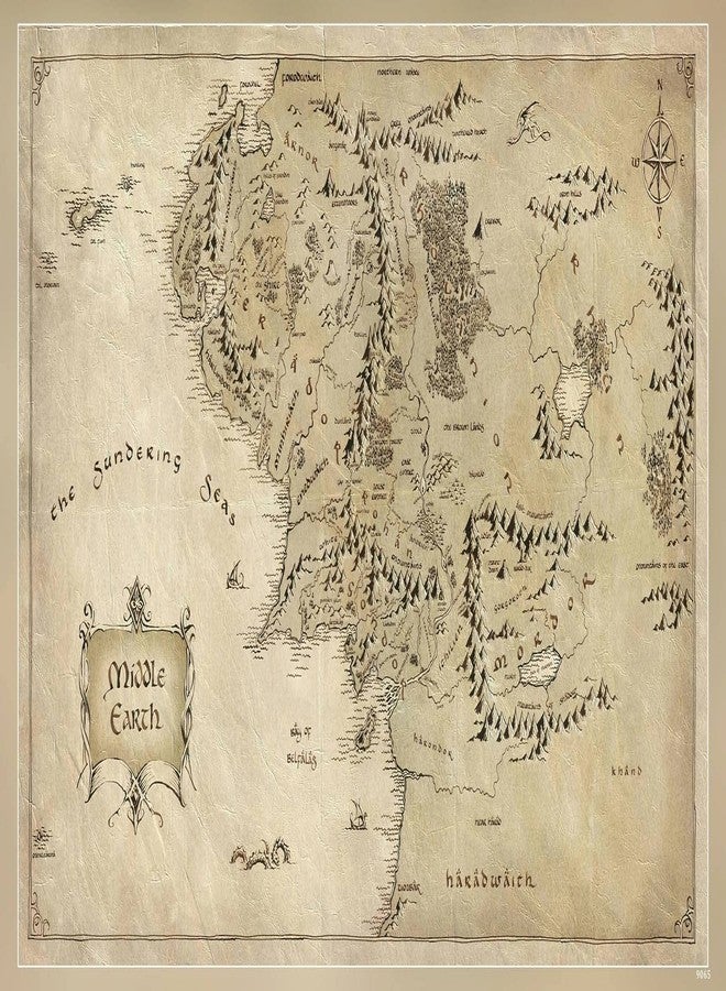 POSTERNEST Paper Map The Lord Of The Rings The Lord Of The Rings Poster Matte Finish Paper Print 12 x18 Inch (Multicolor) -9065 - Image 1