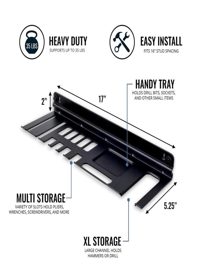 StoreYourBoard Garage Hand Tool Organizer, Drill, Screw Driver and Wrench Sets, Hammer, Pliers, Wall Mount Storage Tool Tray, Heavy Duty Steel - Image 4