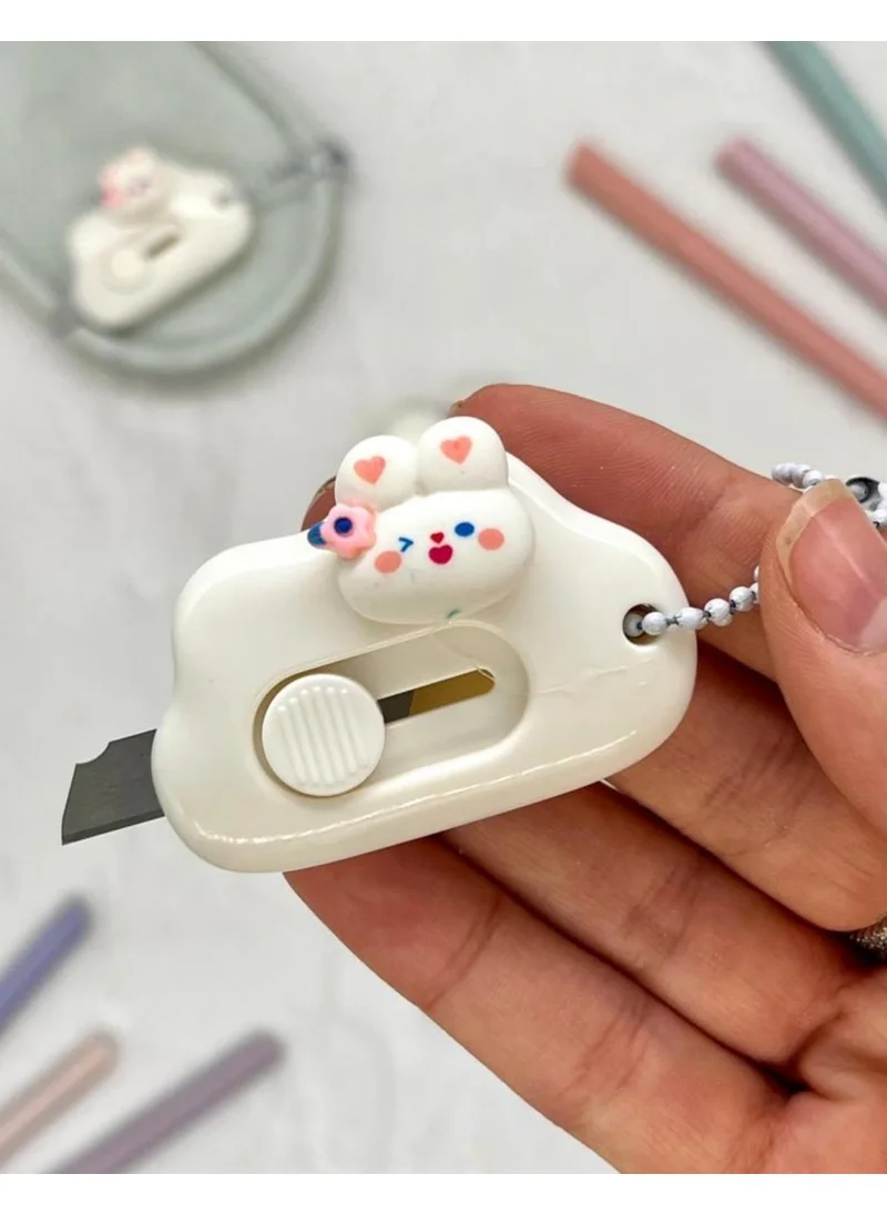 Kağıt Gemi Dükkan Paper Ship Shop Cute Rabbit White Mini Utility Knife / Art Knife / Bullet Journal / Scrapbook
