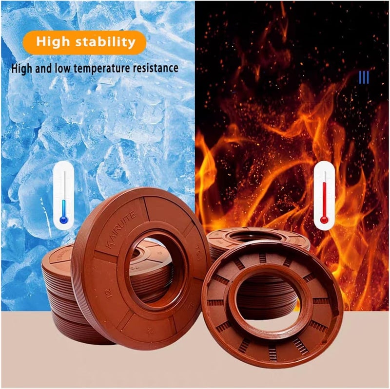 Oil Seal, High Temperature Resistance Skeleton For Auto, Machinery, Hydraulic,ID12mm/13mm/14mm/15mm(ID15xOD22xH7(3pcs)) - Image 3
