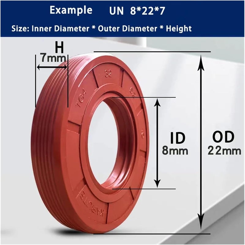 Oil Seal, High Temperature Resistance Skeleton For Auto, Machinery, Hydraulic,ID12mm/13mm/14mm/15mm(ID15xOD22xH7(3pcs)) - Image 4