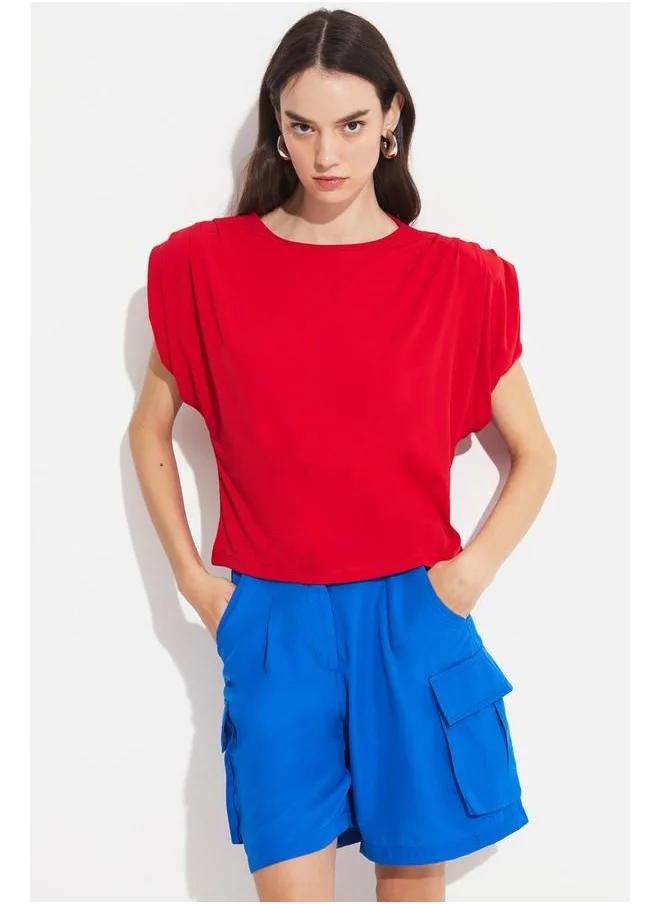 JUNE June Women Cargo Pocket Short Saxe