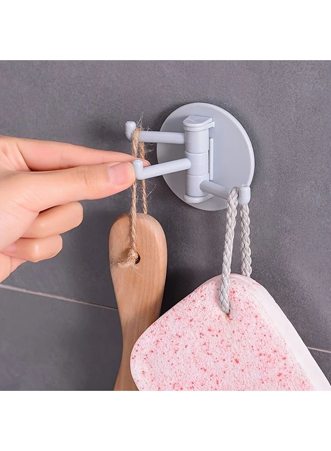 Pink Self Adhesive 3 Hook Rack Key Holder For Kitchen And Bathroom Organization 1pc - Image 3
