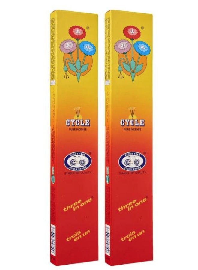 Cycle Brand Three in One Incense Sticks – 36 Sticks | Long-Lasting Aroma (Pack of 2) - Image 1