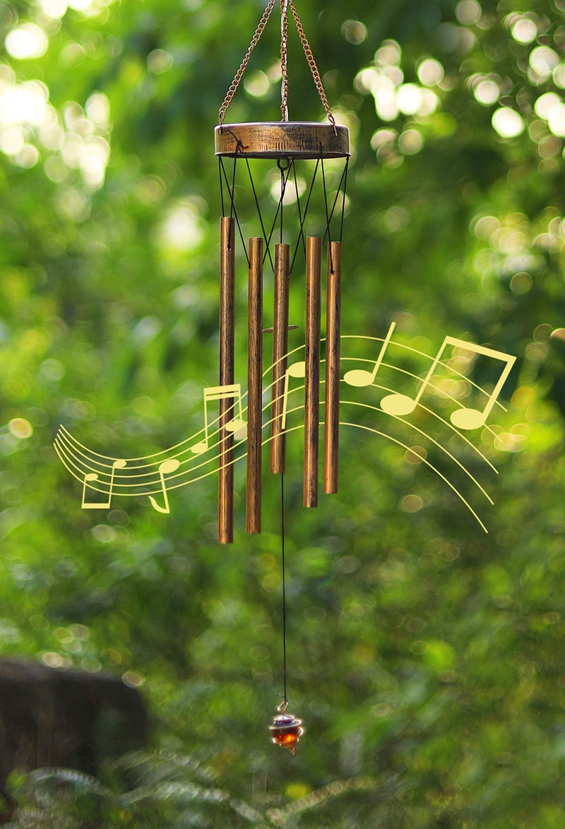 DesGully Solar Wind Chimes, Sun Wind Chime Outdoor Clearance w/Glowing Crackle Glass LED Unique Wind Bells for Outside Waterproof Chimes, Gifts for Her/Him (42" Long Metal Chimes)â€¦ - Image 4