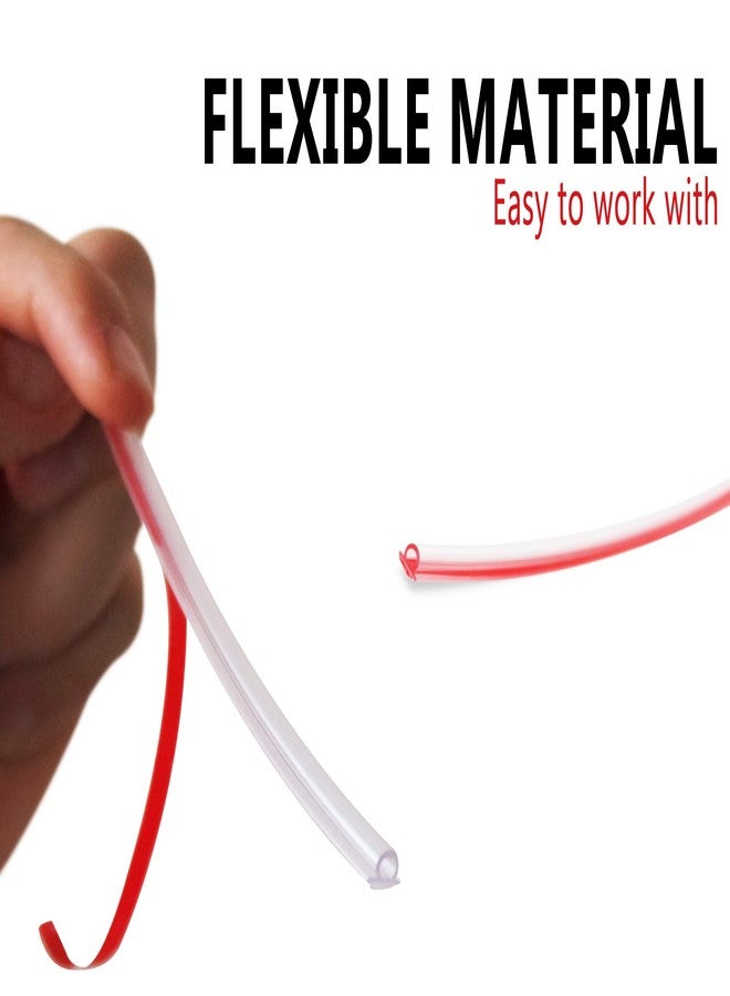 eatelle Vinyl Bulb Translucent Shower Door Seal for 5/32" (4mm) Gap with Pre-Applied 3M Tape, Adhesive Bathroom Strip for 3/16" Thick and UP(1/4, 3/8, 1/2 Glass) 95 Inch Long - Image 3