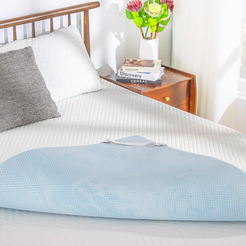MLILY EGO Gel Memory Foam Mattress Topper, 4 Inch Queen with Removable Breathable Soft Cover, Cooling Bed Topper for Comfort Body Support & Pressure Relief, CertiPUR-US Certified - Image 1