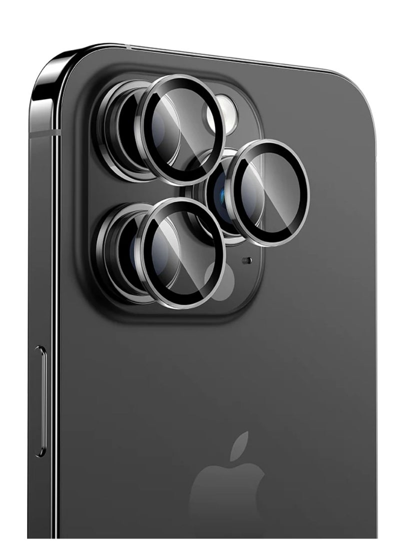 DIGI CORE iPhone 15 Pro Camera Lens Protector Compatible With Apple iPhone Keep Original Camera HD Glass iPhone 15 Pro Max Camera Lens Protector (Black Titanium,15 Pro-15 Pro Max) - Image 1