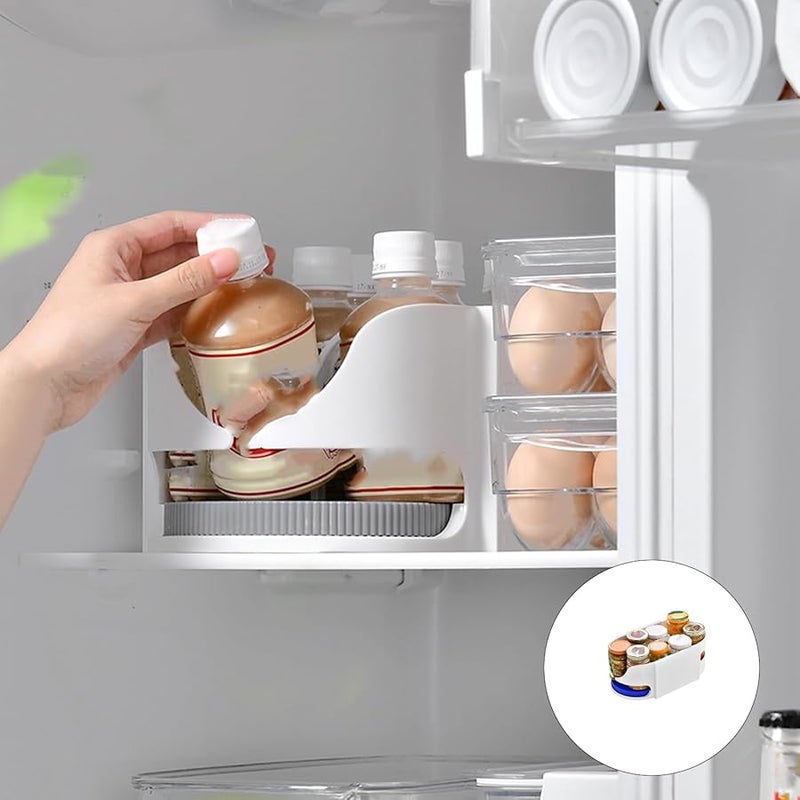 White And Blue 360 Degree Rotating Kitchen Jar Holder ABS Container - Image 3