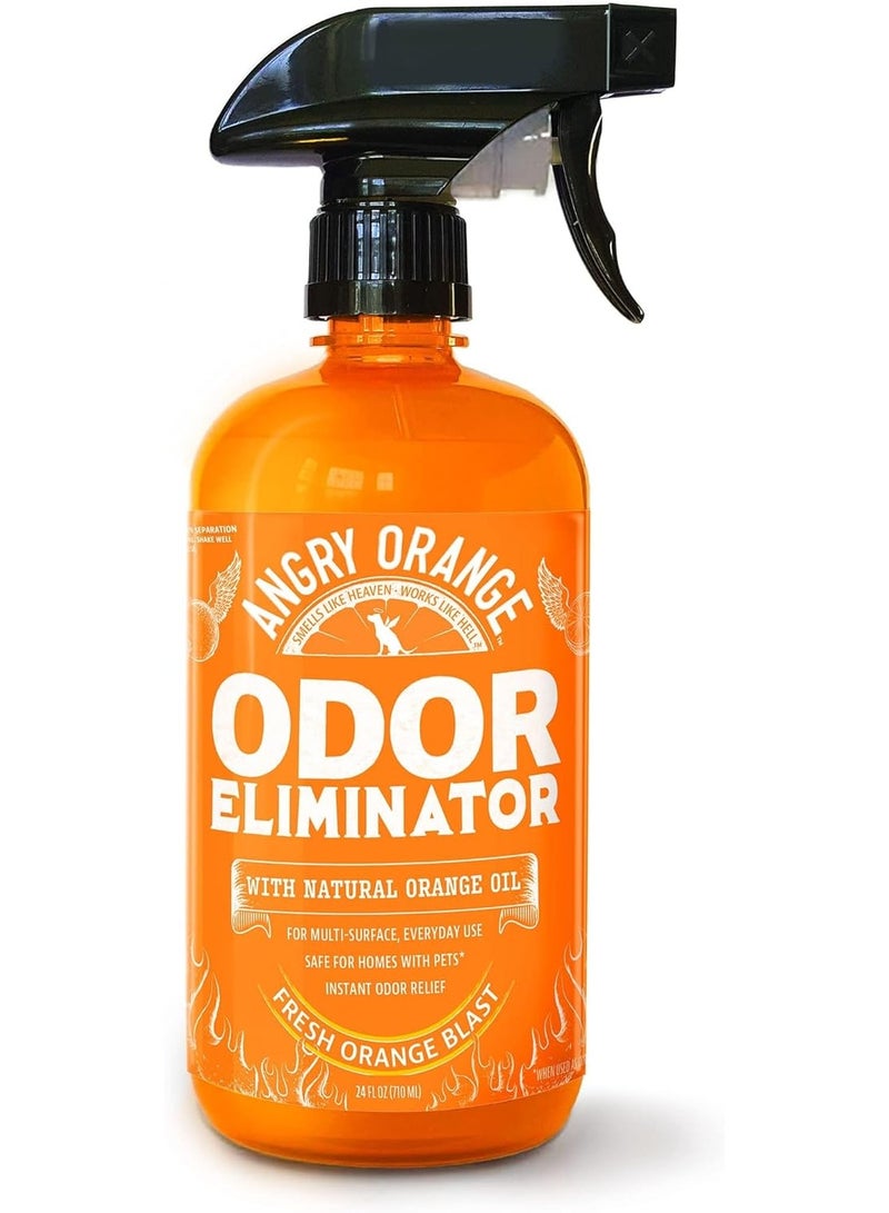 Angry Orange Pet Odor Eliminator with Natural Orange Oil – Powerful Odor Neutralizer for Cat & Dog Urine, Litter Box, Carpet, Furniture, Hard Floors - No Harsh Chemicals - Citrus Scent, 24 oz - Image 1