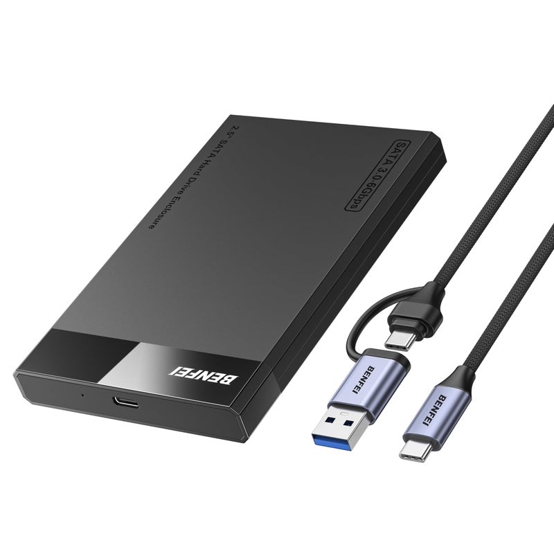 BENFEI 2.5 Inch SATA to USB Tool Free External Hard Drive Enclosure (6Gbps, Optimized for SSD, Support UASP SATA III) - Image 1