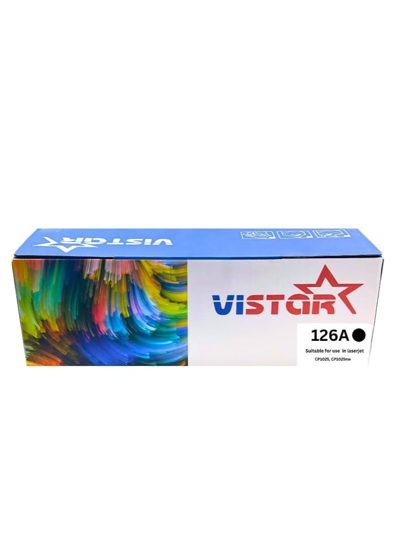 Vistar 126A Compatible Toner Cartridge, CP1025 & CP1025NW, Black