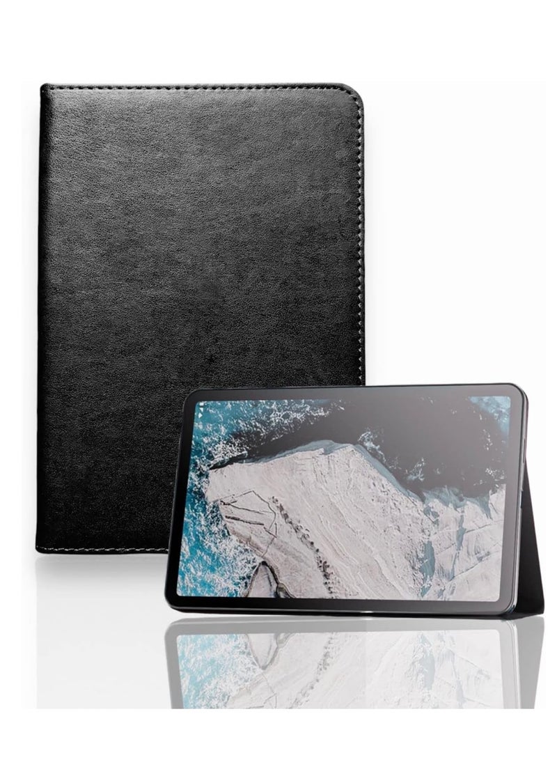 Stylish Leather Case for iPad 6 and Xiaomi iPad 6 Pro (11 inch 2023 Release), Multi Viewing Angles Protection Cover Soft TPU Back Cover (Black) - Image 1