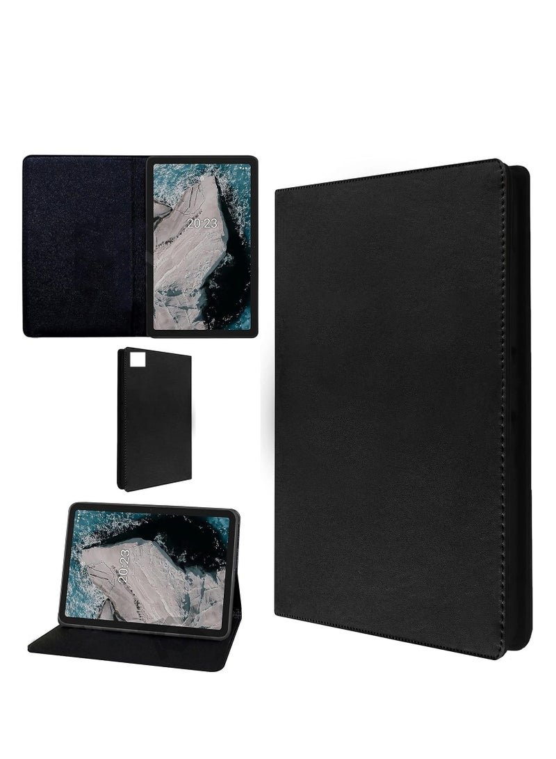 Stylish Leather Case for iPad 6 and Xiaomi iPad 6 Pro (11 inch 2023 Release), Multi Viewing Angles Protection Cover Soft TPU Back Cover (Black) - Image 2