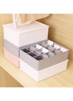 wolpin 15 Grids Undergarments Storage Box with Lid Drawer Divider Organizer Closet Storage for Socks Bra Tie Scarfs - Grey, 30 x 23 x 8.5 cm, Plastic - pzsku/ZEA838F982FB17C27E332Z/45/_/1738306421/90d17d2f-0827-4772-a8bb-420afa7c3ff7