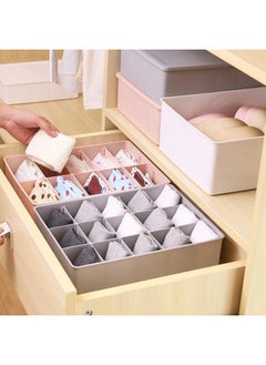 wolpin 15 Grids Undergarments Storage Box with Lid Drawer Divider Organizer Closet Storage for Socks Bra Tie Scarfs - Grey, 30 x 23 x 8.5 cm, Plastic - pzsku/ZEA838F982FB17C27E332Z/45/_/1738306469/74636704-f958-4115-9c9e-c4d9067ac99d