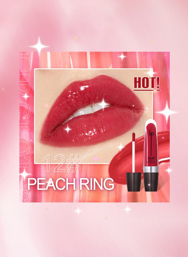 BOB Glittering Lip Gloss – #12 Peach Ring High Shine, Moisturizing, Long-lasting Formula for Fuller, Glossier Lips - Image 5