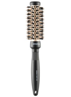 Rozia Pro Boar Bristles Round Hair Brush, Thermal Ceramic & Ionic Tech, Roller Hair Brush For Blow Drying, Curling, Straightening, Add Volume & Shine (25 Mm)  - Image 1