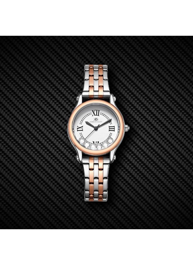 KENNETH SCOTT Women's Analog Display Watch With TT Rose Gold Stainless Steel Strap - K25510-KBKW  - Image 4