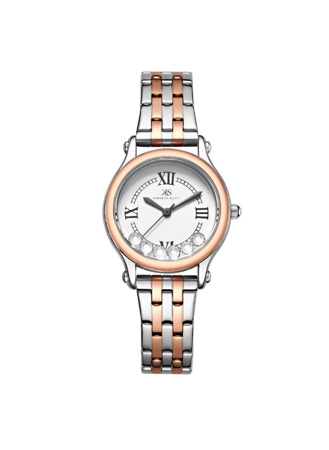 KENNETH SCOTT Women's Analog Display Watch With TT Rose Gold Stainless Steel Strap - K25510-KBKW  - Image 1