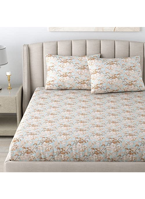 LINENWALAS - LINENWALAS 100% Cotton Printed Super Soft Standard 2 Pillow Covers, 300TC Durable Hotel Quality & Highly Breathable (18x28 inch, Rosy Sage) - Image 1