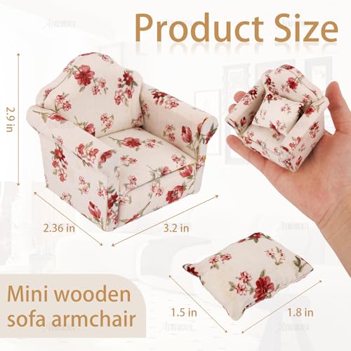 AUEAR 112 Mini Wooden Sofa Arm Chair Furniture for Living Room - Image 5