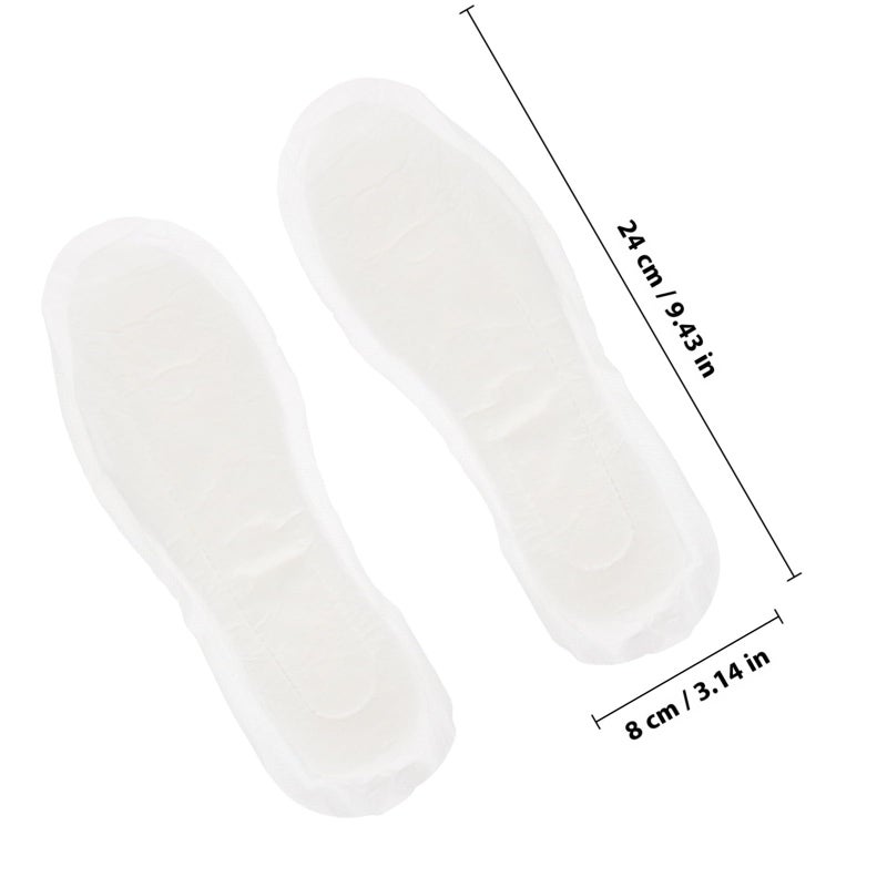 Disposable Cotton Sanitary Pad Insoles 10 Pairs Sweat Absorbing For Women US Size 5 7 - Image 3
