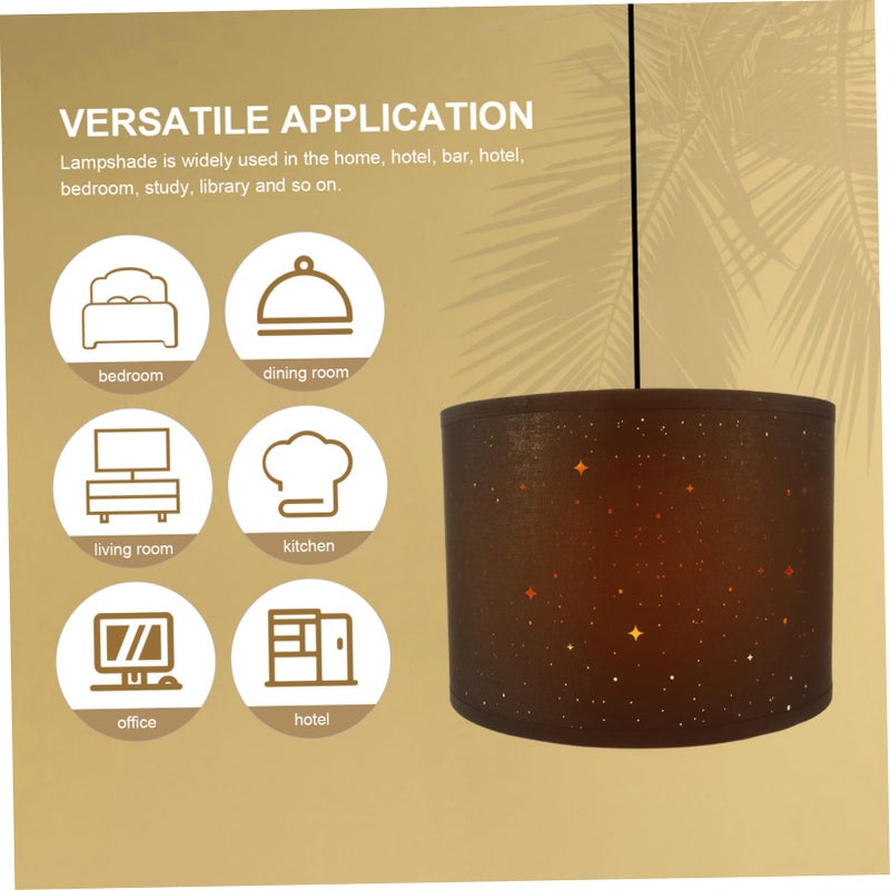 Black Fabric Lamp Shade Half Pattern Easy Install Light Cover for Bedroom Living Room - Image 4