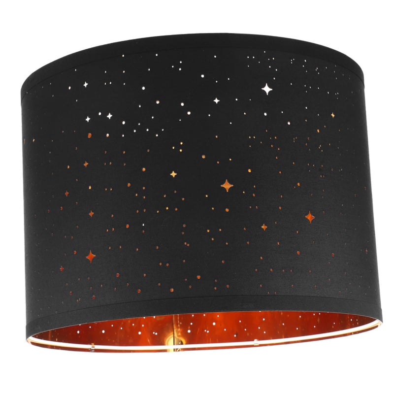 Black Fabric Lamp Shade Half Pattern Easy Install Light Cover for Bedroom Living Room - Image 2