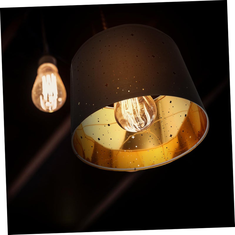 Black Fabric Lamp Shade Half Pattern Easy Install Light Cover for Bedroom Living Room - Image 5