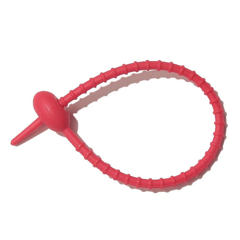 Silicone Cable Tie Organizer DIY Keychain Colorful Cord red red