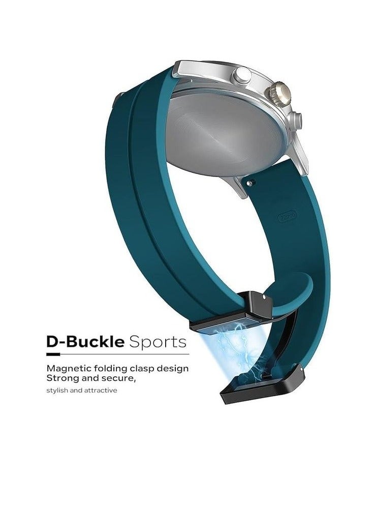 22mm Magnetic Buckle Silicone Watch Band Compatible with 22 mm Strap for CMF by Nothing Watch Pro 2 Smartwatch 1.32 inches - (Only Strap) Turquoise - Image 2