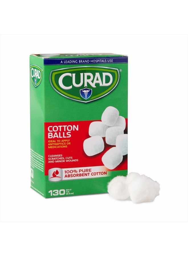 CURAD Sterile Cotton Balls, 1", 130/Box - Image 2