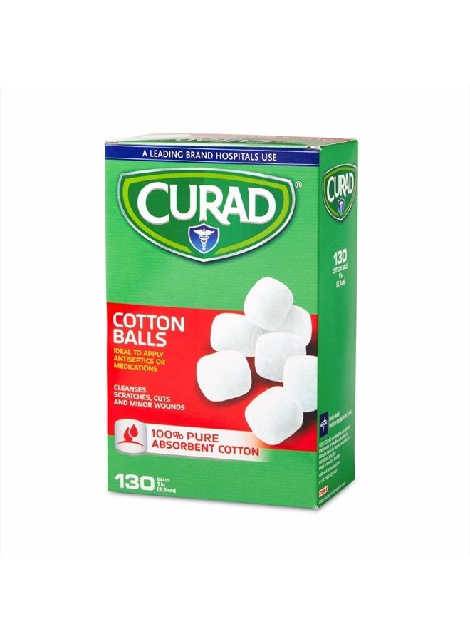 CURAD Sterile Cotton Balls, 1", 130/Box - Image 3