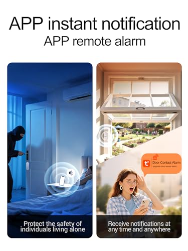 HEIMAN Window Door Alarms When Opened, WiFi Door Chime Sensor, Contact Sensor for Home Security, Smart Wireless Magnetic Door Open Detector, APP Notification Compatible with Alexa, Google Assistant - Image 4