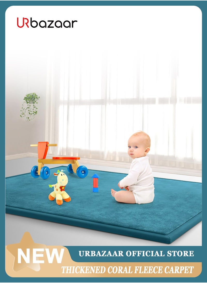 URbazaar - Baby Play Mat Coral Velvet Nursery Rug Extra Thick Kids Crawling Foam Floor for Babies, Kids Thick Playmat for Babies, Toddlers - Crawling Mat - Image 1