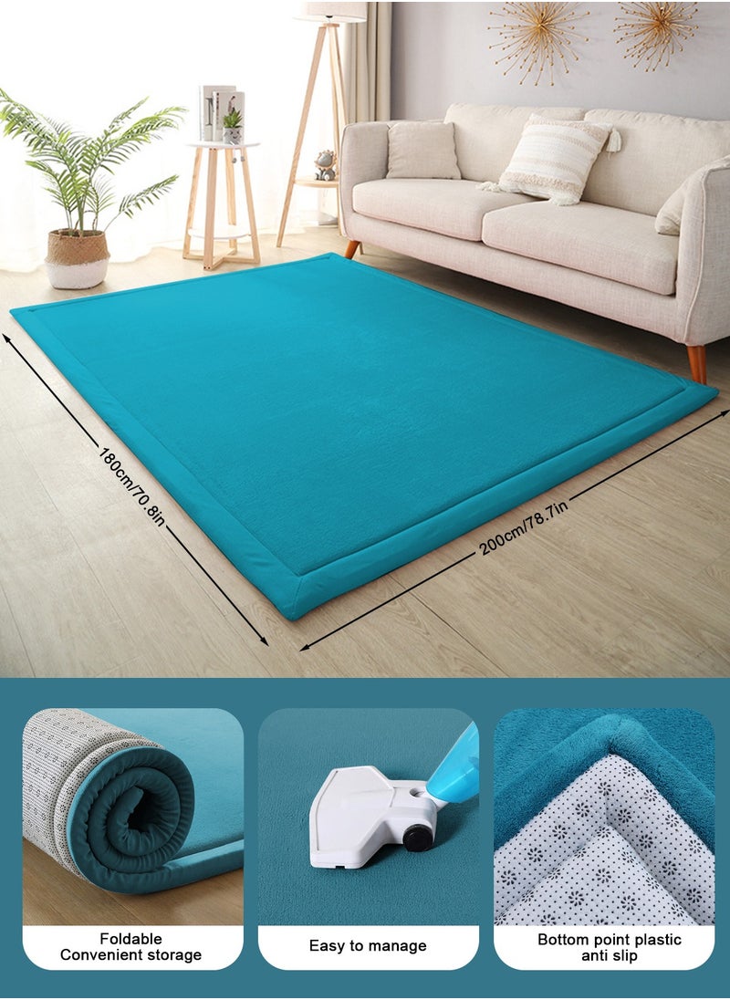 URbazaar - Baby Play Mat Coral Velvet Nursery Rug Extra Thick Kids Crawling Foam Floor for Babies, Kids Thick Playmat for Babies, Toddlers - Crawling Mat - Image 1