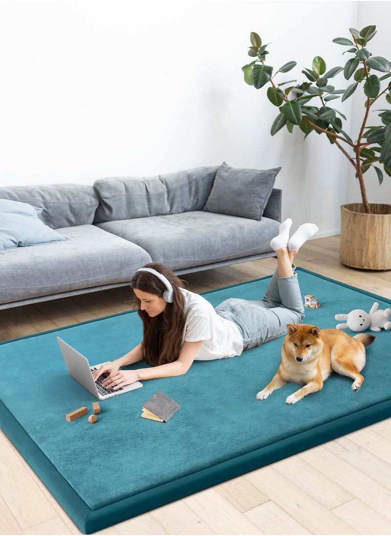 URbazaar - Baby Play Mat Coral Velvet Nursery Rug Extra Thick Kids Crawling Foam Floor for Babies, Kids Thick Playmat for Babies, Toddlers - Crawling Mat - Image 1